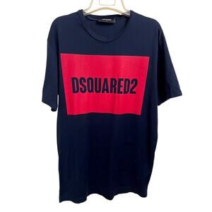DSQUARED2 Navy & Red Graphic Logo T-Shirt - Size L